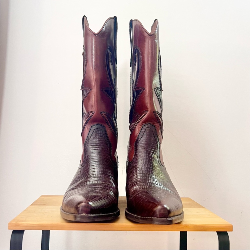 Brown Leather Nine West Cowboy Boots